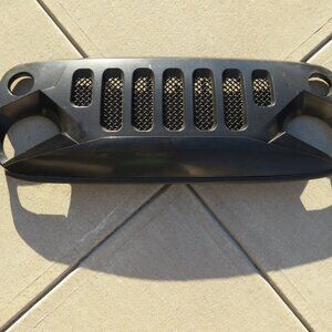 2007-2018 Jeep Wrangler JK Grille New AngryBlack Front Grill (For: Jeep Wrangler